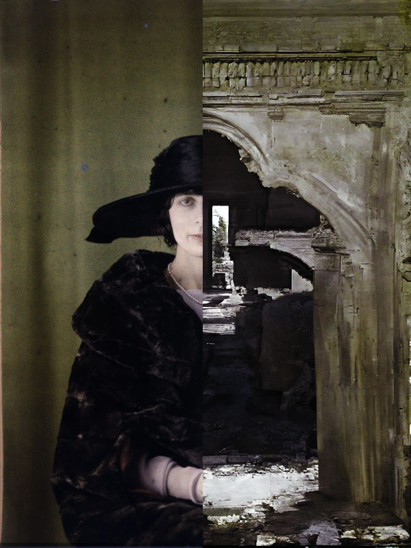 Matière et Mémoire - Mademoiselle Richard (autochrome augmentée), (augmented autochrome), image generated by artificial intelligence, Fabien Ducrot